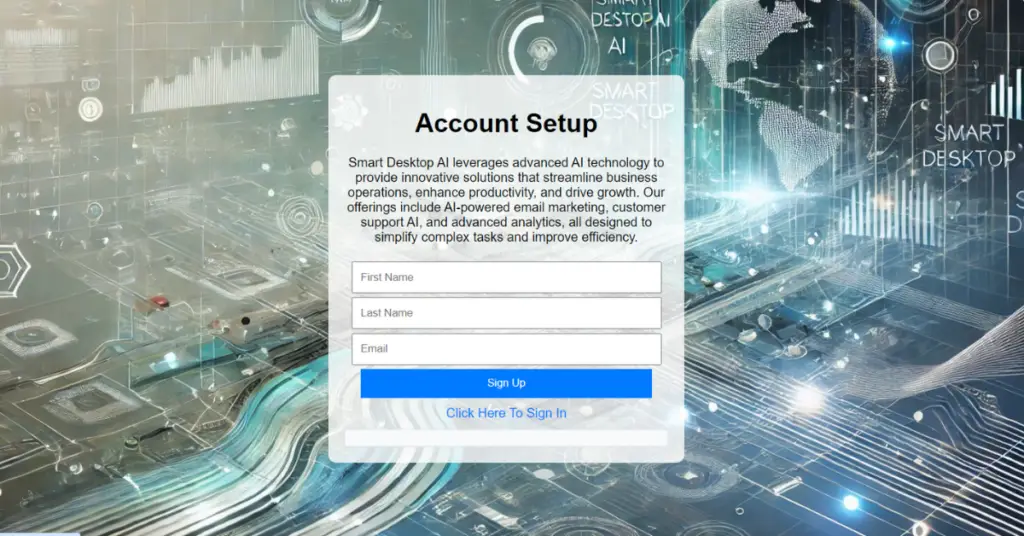 Account Setup with Smart Desktop AI